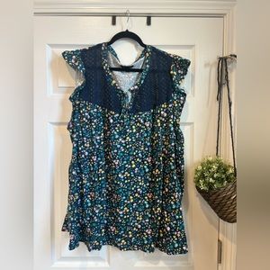 Lane Bryant Swing Sleeveless Notch-Neck Shirt